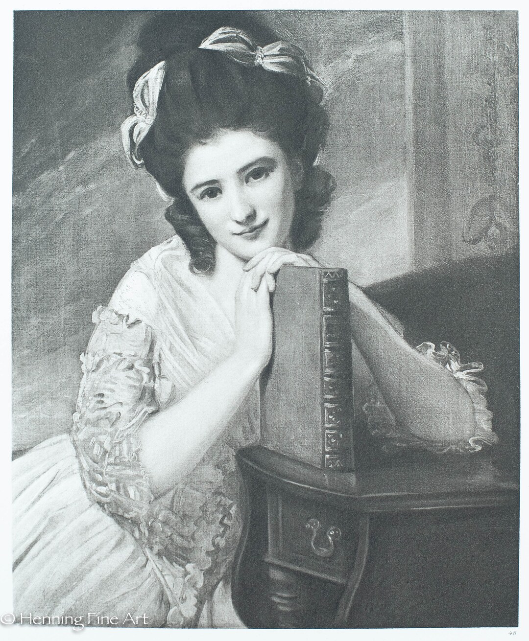 Antique George Romney Photogravure Engraving Portrait of Benedetta ...