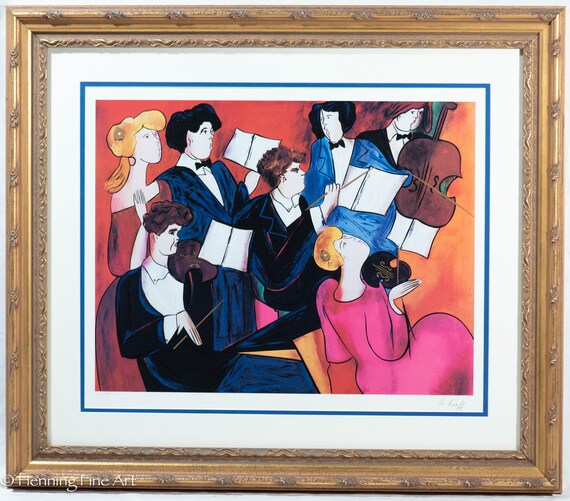 Linda Le Kinff Limited Edition Serigraph of Orchestra Musicians