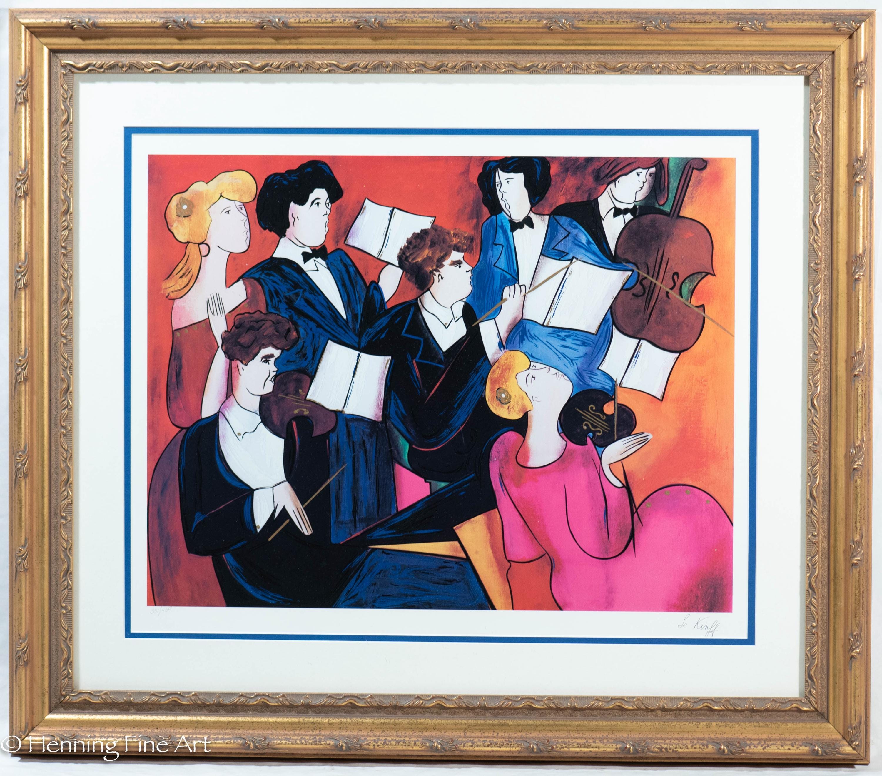 Linda Le Kinff Limited Edition Serigraph of Orchestra Musicians
