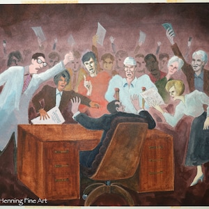 Rare Original Litigation Magazine Illustration Cover Art Drawing Signed & FINE 13