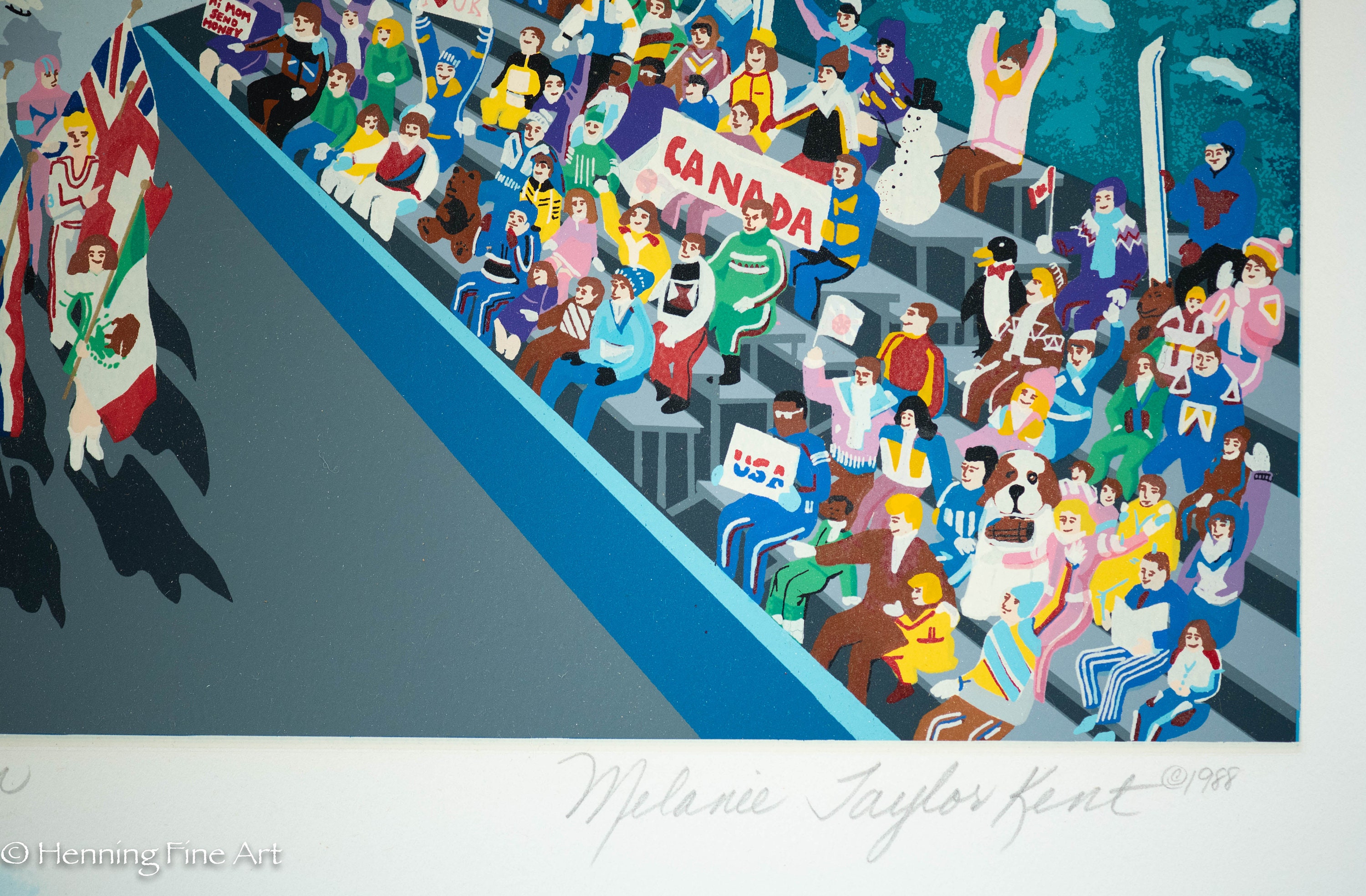 Beautiful Melanie Taylor Kent Serigraph Winter Olympics With Hand