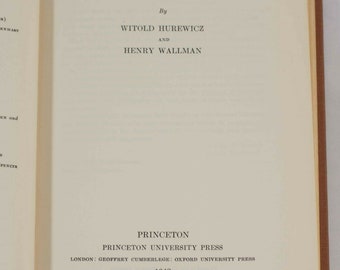 Dimension Theory by Witold Hurewicz and Harry Wallman 1952