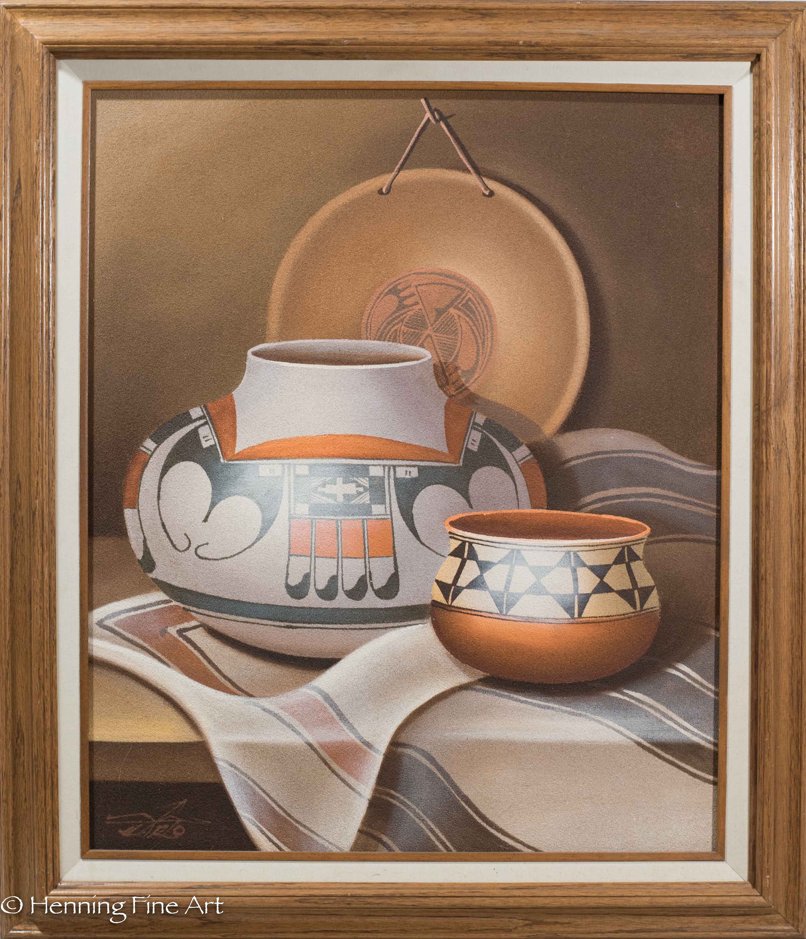 Beautiful Vintage Oil Painting of Southwestern Pottery Fine Etsy