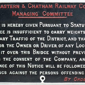 Antique / Vintage Railroad Sign South Eastern & Chatham Railway Company, Nice