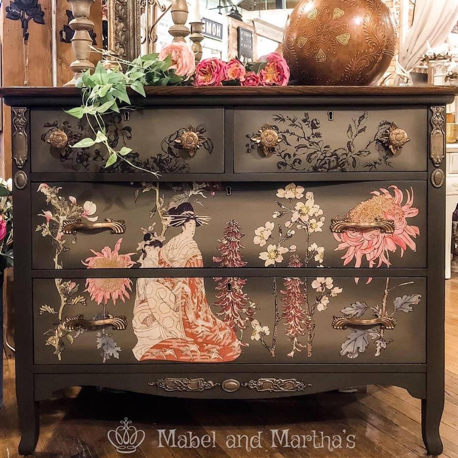 Free Postage IOD Iron Orchid Design Japonica Transfer Etsy