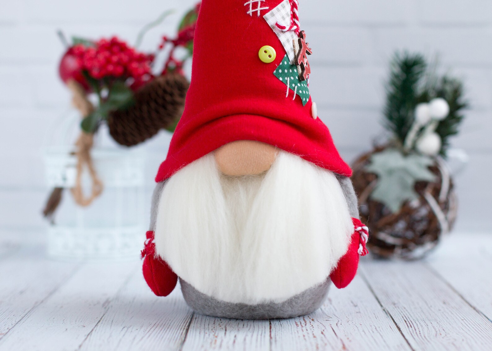 Gnomo de Navidad en un sombrero de gnomo rojo Navidad Etsy