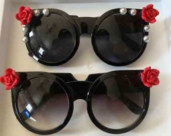 Cheryl Shuman Sunglasses Wendi With Pearls Black - Etsy display picture 1