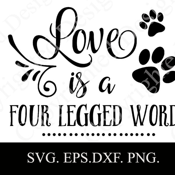 Four Legged Word SVG Design, PNG For Sublimation Birthday Gift Idea For Cat or Dog Lovers, Cat Mom, Cat Lady, Dog Mom Personalized Design