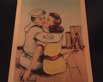 Vintage Military Postcards / Vintage Cartoon Postcards / 1940s Postcards Unused