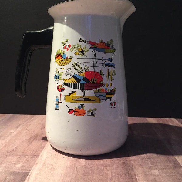 Vintage Berggren Enamel Coffee Percolator / Swedish Coffee Pot / Berggren Enamel Coffee Pot / Vintage Berggren / 1960s Percolator