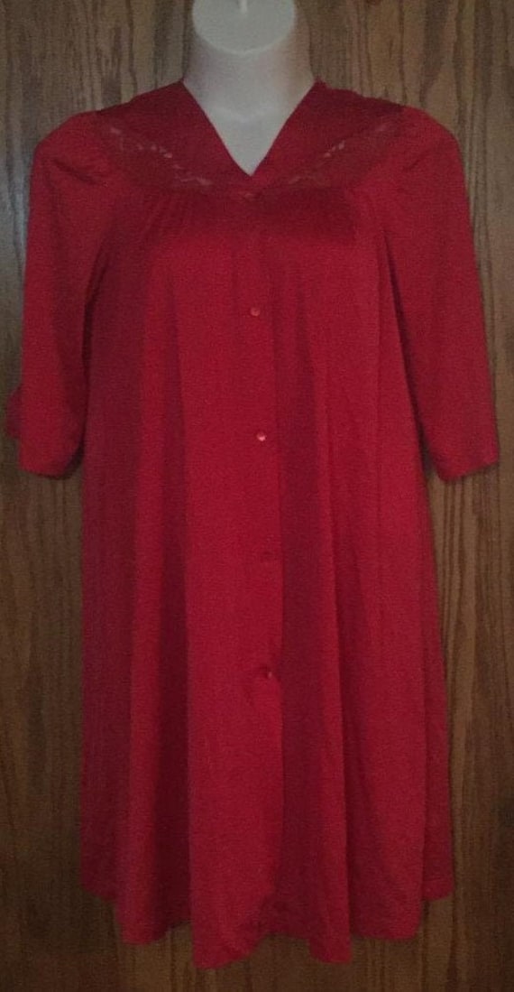 Vintage Shadowline  Robe Red /  Nylon Robe Shadowl