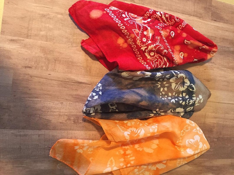 Bleached Bandana / Custom Bandana / Patina Bandana / Festival Bandana