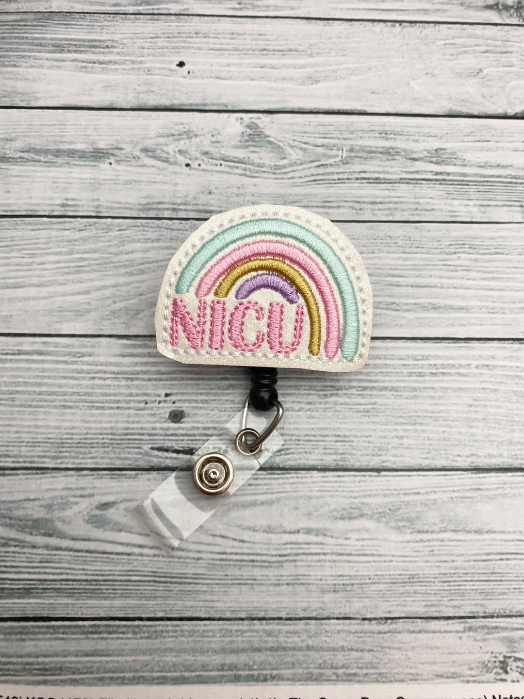 Rainbow NICU Badge Neonatal Nurse Badges Badge Reel Etsy