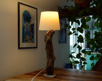 Olive wood table lamp, art deco table lamp, living room lamp, table lamp, floor lamp