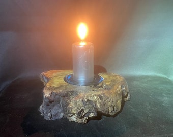 Olive wood tealight holder 1-fold, wooden tealight made from burl wood candle holder