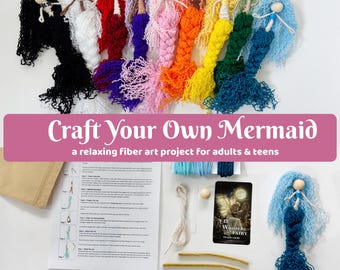 Make Your Own Mermaid Fiber Art Kit | Beginner DIY Craft for Adults & Teens | Cozy Slow Craft Gift | Mindful Hobby |  Mermaid Meditation