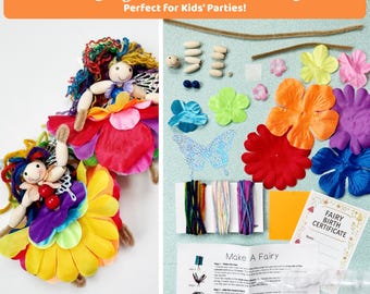 DIY Craft Kit Colorful Rainbow Fairy Doll - Make a Fairy Toy - Fairy Craft Kit - Kids - Party Favor, Birthday Party Activity, Ornament Kit