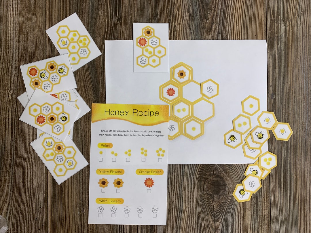 PDF Printable Bee Matching Cards and Menu Extended Open Play