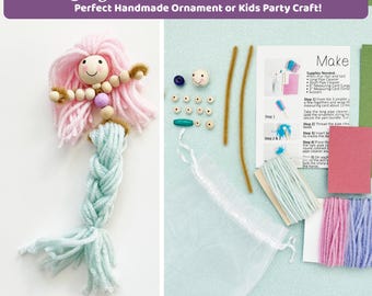 DIY Mermaid Doll Craft Kit – Make Your Own Mermaid Toy for Kids – Birthday Activity, Party Favor, Handmade Mini Doll, Gift for Girls