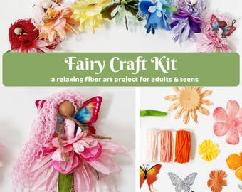 FAIRY Doll Craft Kit | DIY FairyCore Fiber Art Kit for Teens and Adults | Faerie Craft | Easy Handmade Gift | Cottagecore Cute Art Project