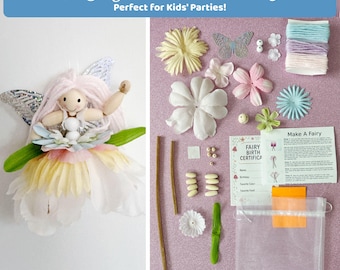 DIY Craft Kit Pastel Fairy Doll - Make a Fairy Toy - Fairy Craft Kit - Kids - Party Favor, Birthday Party Activity, Handmade Ornament