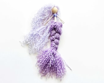 Purple Mermaid Art Doll, Handmade Poseable Wire Doll, Pastel Mermaid Shelf Decor, One of a Kind Fantasy Doll, Ready to Ship