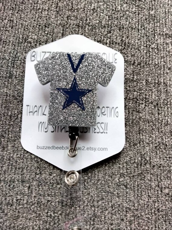 Dallas Cowboys Premium Retractable Work ID Badge Reel Holder 2 SIDED NWT 