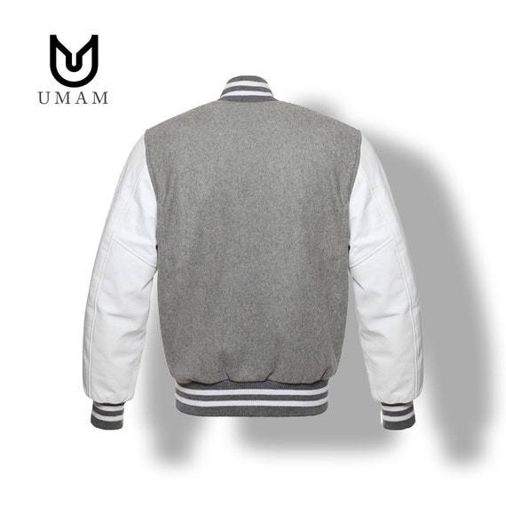 Grey and deals white varsity jacket