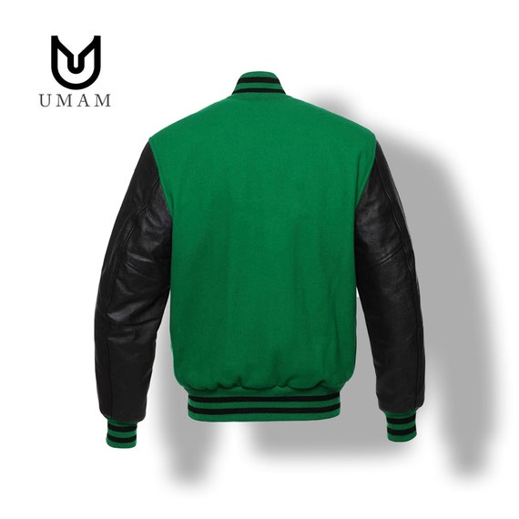 Forest/Black Contemporary Fit Varsity Jacket