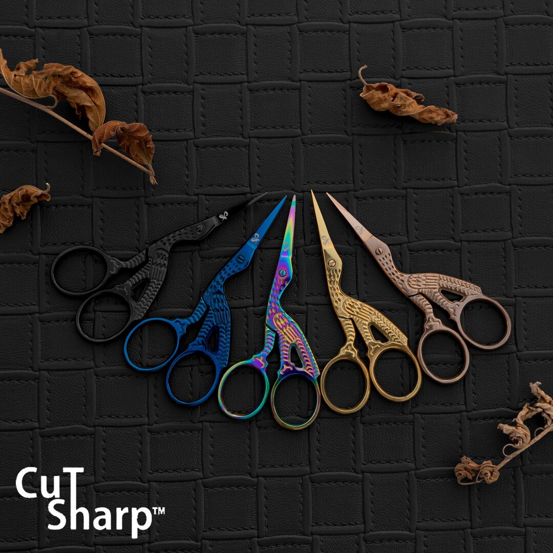 Sharp Yarn Scissors Designer Bird Shears Thread Trimmer Gold, Rose Gold,  Silver, or Rainbow Crane Yarn Cutters 