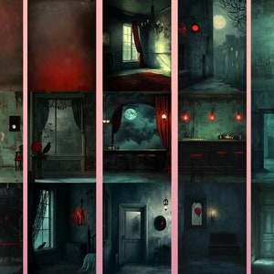 35 Whimsical Spooky Rabbits Clipart PNG +16 Backgrounds, for Card ...