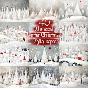 40 papéis digitais de Natal de inverno para impressão - para artesanato, criação de cartões, diário de recortes, materiais para scrapbooking, uso comercial!
