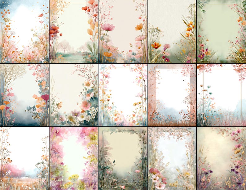 Spring Background Diy 45 Decorative Spring Backgrounds, DIY Card, Junk Journal, Scrapbooking ...