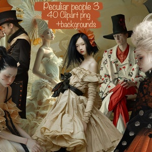 Set di 40 ritratti di persone particolari e stravaganti, clipart Parte 3, biglietti, diario spazzatura, album, libro, collage, fogli stampabili, uso commerciale!