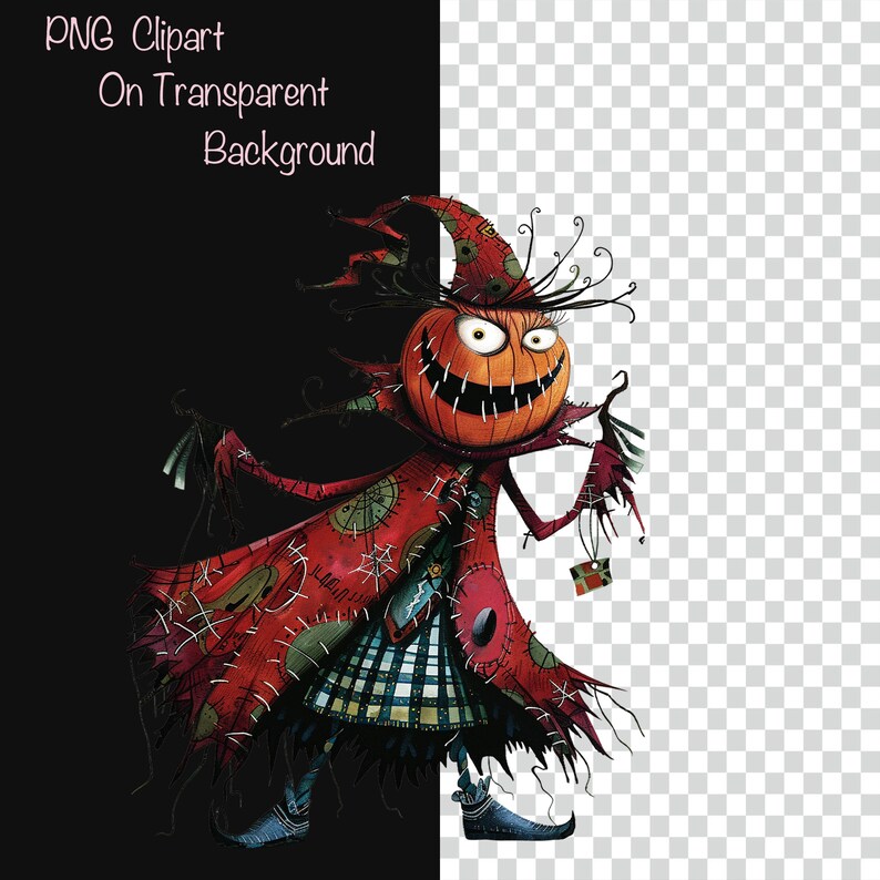 Livfullt Halloween Clipart-paket - 45 nyckfulla designer och 15 bakgrunder, för Halloweenpyssel, scrapbooking och mer, kommersiellt bruk! bild 6
