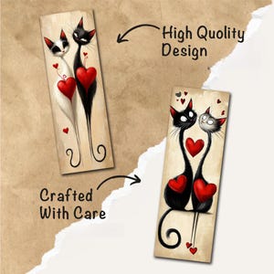 20 Unique Whimsical Valentine Cats Printable Bookmark Designs ...