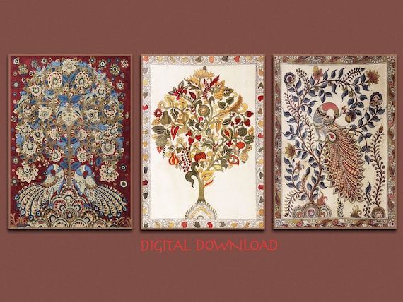 Set of 3 Indian Artindian Wall Art India Wall Decor - Etsy