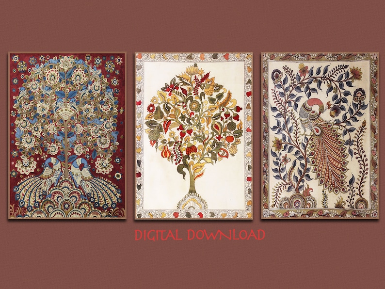 Set of 3 Indian Artindian Wall Art India Wall Decor Etsy