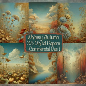 Fonds d'automne, lot de 35 papiers numériques, fabrication de cartes à faire soi-même, fournitures pour journal indésirable, kit de scrapbooking, collage, usage commercial !