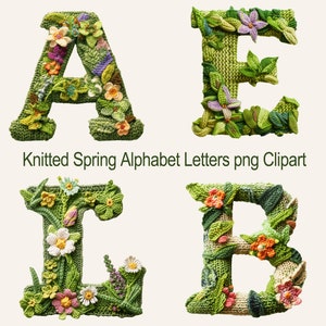 Gestrickte Frühlings-Englisches Alphabet Buchstaben png Clipart Schriftart, kommerzielle Nutzung