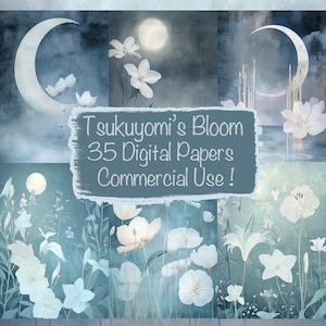 Nocturnal Beauty, 35 digitale papieren bundel, DIY-kaarten maken, Junk Journal Supplies, Scrapbooking Kit, Collage, Commercieel gebruik!