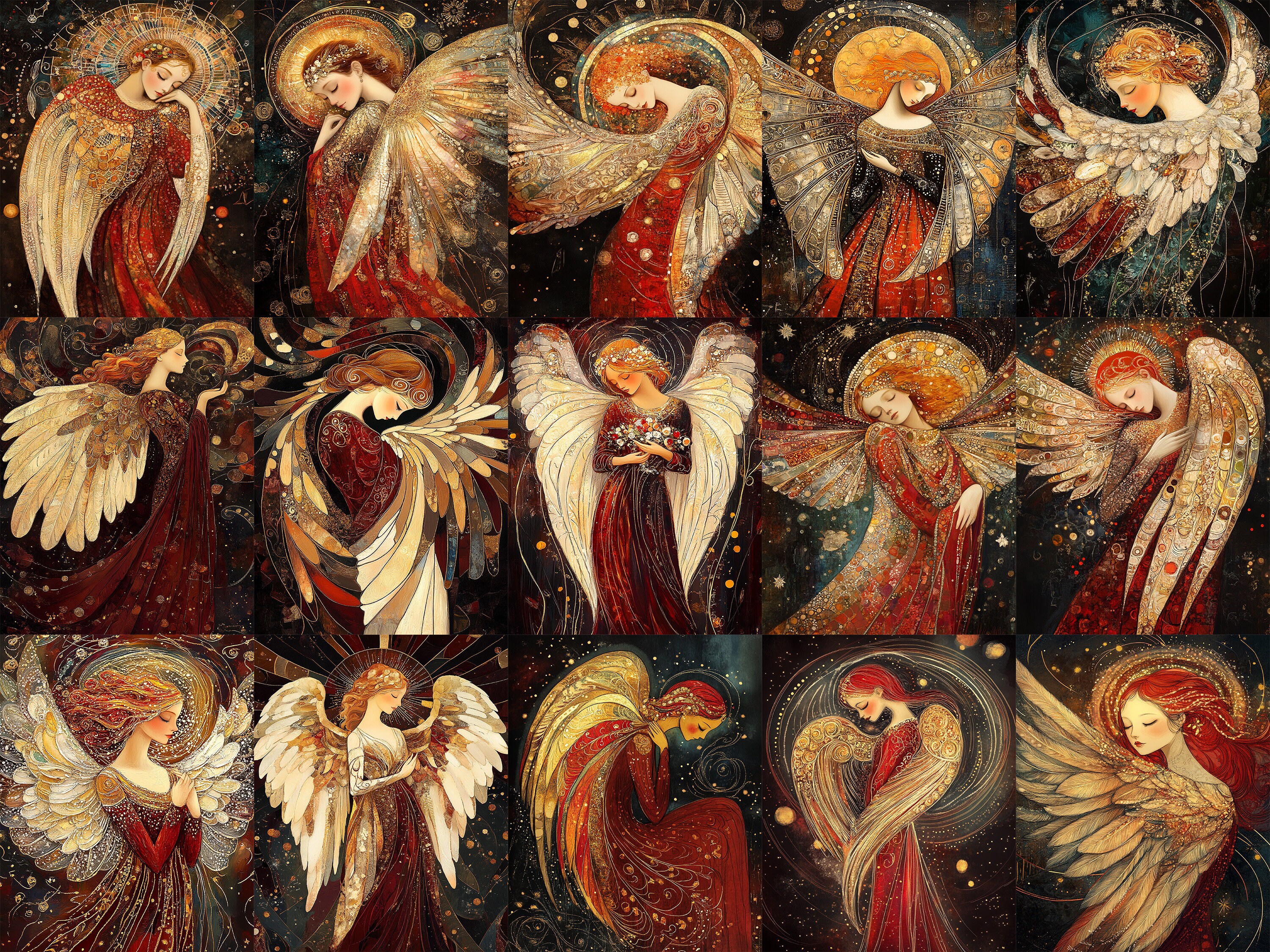 30 Christmas Angels Unique Portraits, for Crafts , Junk Journal ...
