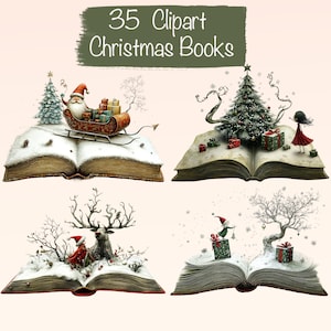 35 PNG Clipart Livros temáticos de Natal fantásticos - para fazer cartões, livros, colagens, álbuns de recortes, convites, uso comercial!