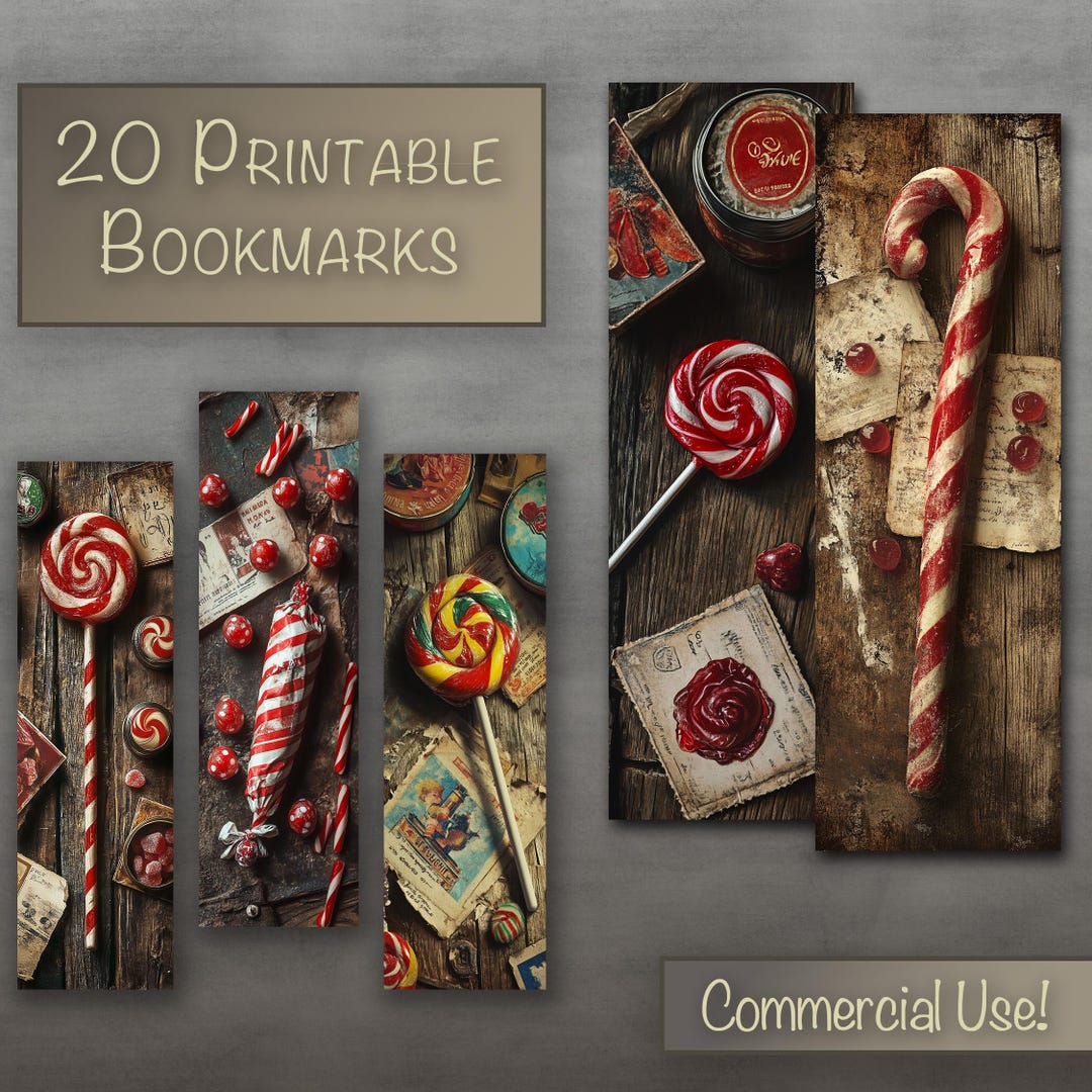20 Vintage Style Candy Unique Printable Bookmark Designs + Printable ...