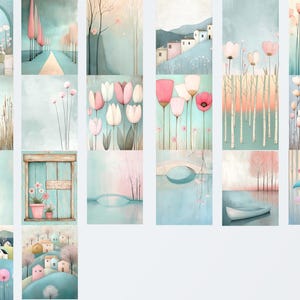 Puede incluir: Una colecci&oacute;n de 12 impresiones de arte digital que presentan ilustraciones caprichosas de flores, casas y paisajes en suaves colores pastel. Las impresiones son perfectas para agregar un toque de encanto y capricho a cualquier habitaci&oacute;n.