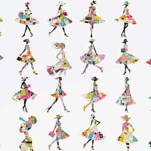 40 PNG Spring Fashion Silhouette Clipart Bundle + 15 Backgrounds, DIY Card Making, Junk Journal Kit, Scrapbooking Supplies, Commercial use! image 2