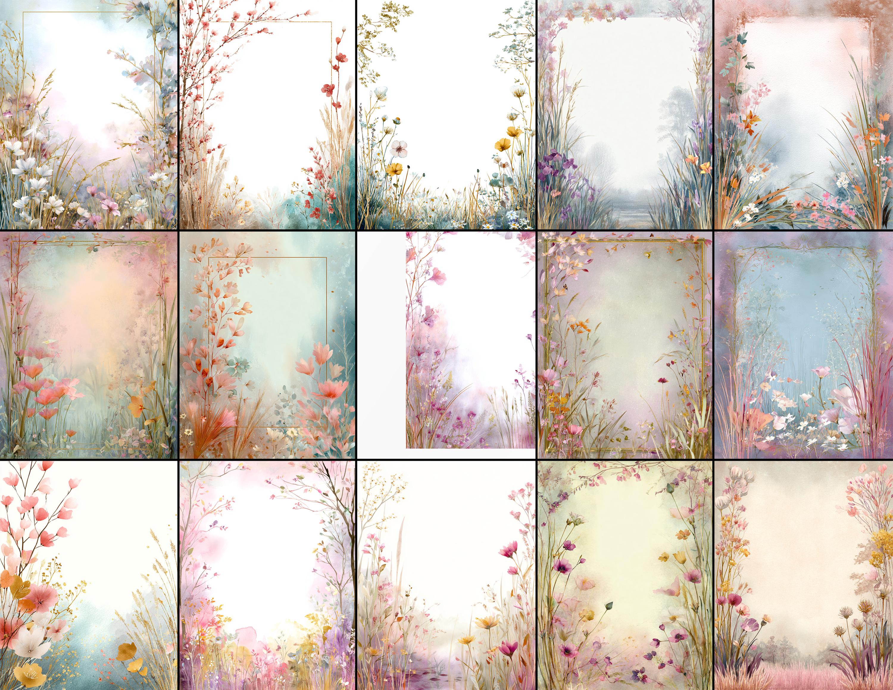 Spring Background Diy 45 Decorative Spring Backgrounds, DIY Card, Junk Journal, Scrapbooking ...