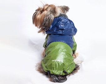 Waterproof Dog Rain Jacket, Green Raincoat, Jacket with Hoodie, Dog Rain Clothing, Small and Medium Dog Jacket, Raincoat for dogs