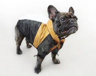 Dog Hooded Raincoat Jacket, Dog Waterproof Coat, Green and Yellow Jacket, Small and Medium Dog Rain Jacket, Raincoat for Dogs