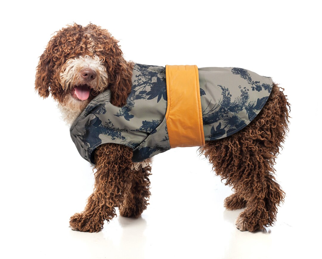 Floral Dog Raincoat, Waterproof Jacket, Rain Slicker Coat, Large Dog